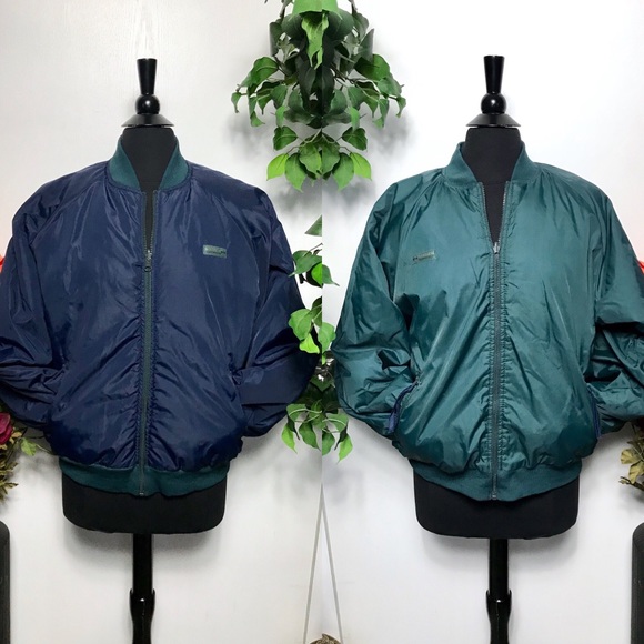 blue green bomber jacket